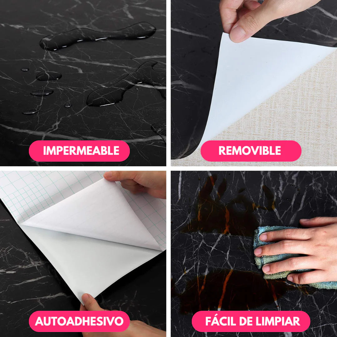 DecoVinilo™ Simil Marmol ┃ Adhesivo premium Ideal para mesadas o paredes