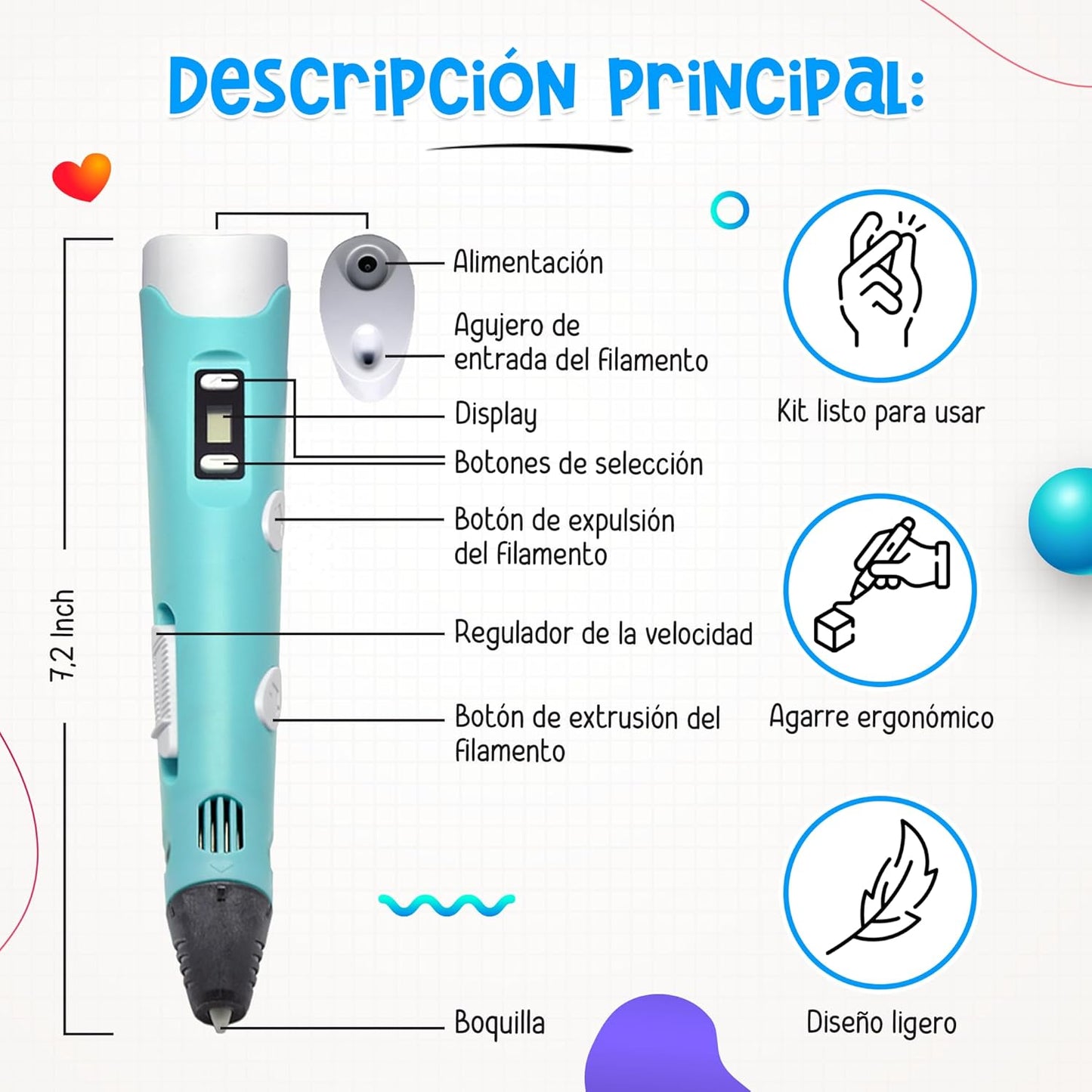 Impresora Lápiz 3D con pantalla┃ArtPen™ ┃+ Filamentos Extra