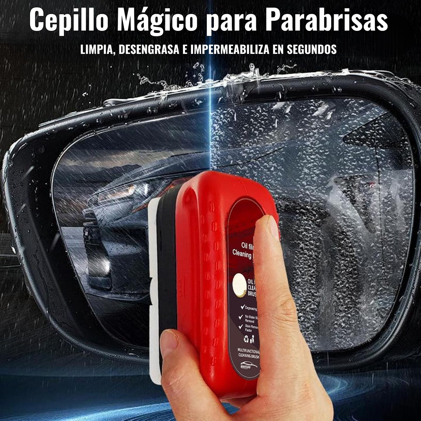 Cepillo Mágico para Parabrisas – Limpia, Desengrasa e Impermeabiliza en Segundos
