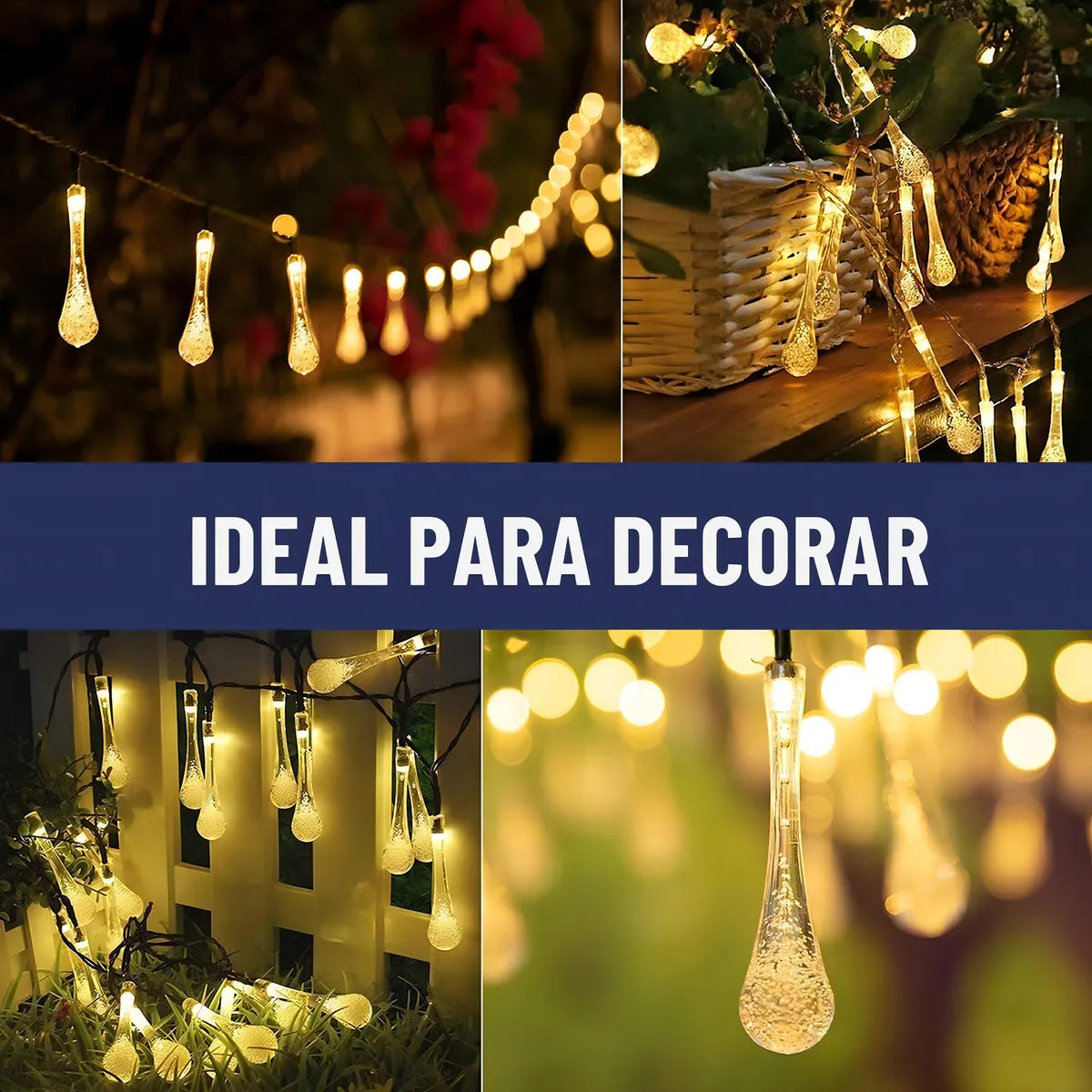 Guirnalda Solar 2x1 7 m · 30 Luces LED Cálidas Impermeables ✅