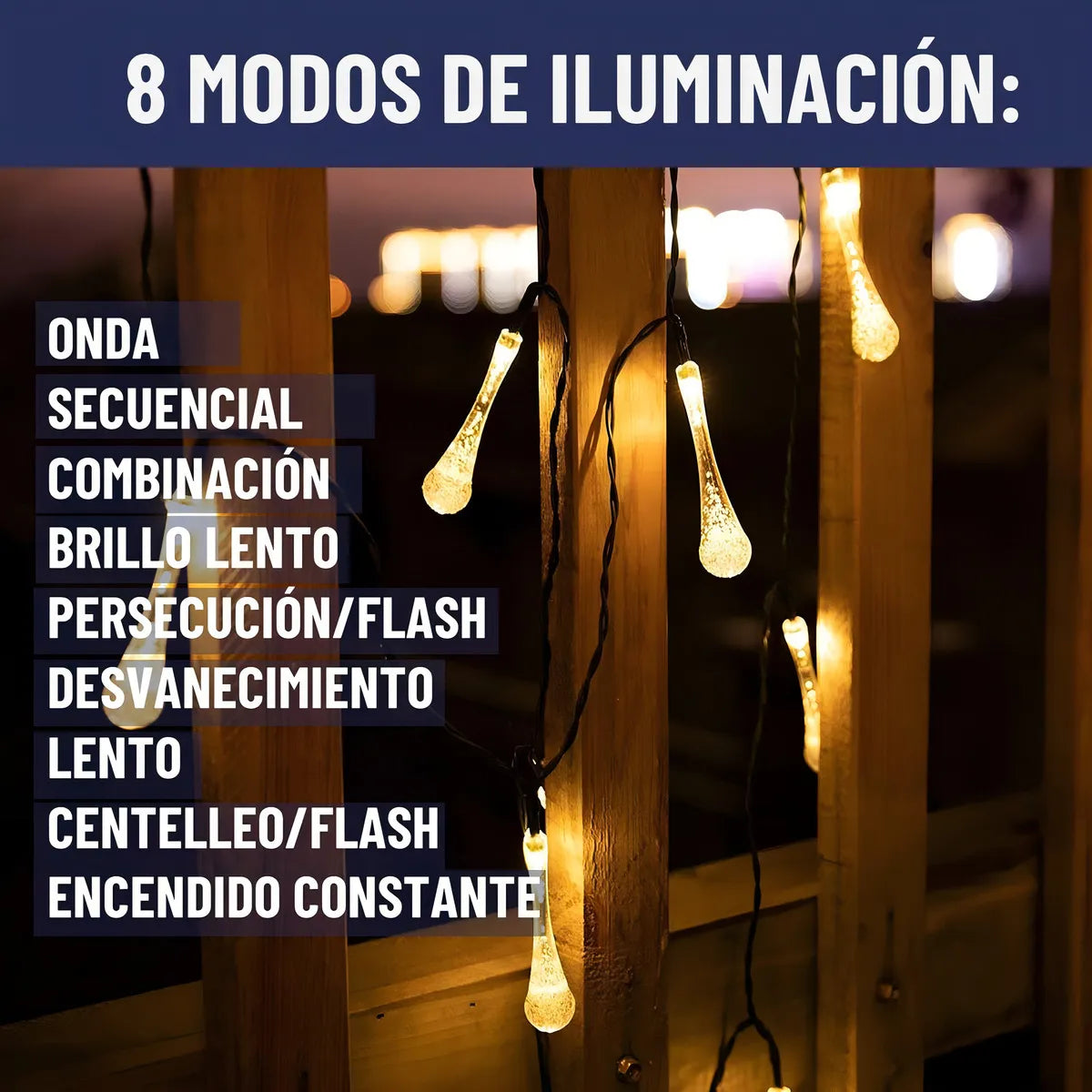 Guirnalda Solar 2x1 7 m · 30 Luces LED Cálidas Impermeables ✅