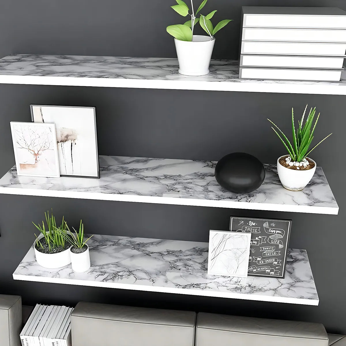 DecoVinilo™ Simil Marmol ┃ Adhesivo premium Ideal para mesadas o paredes