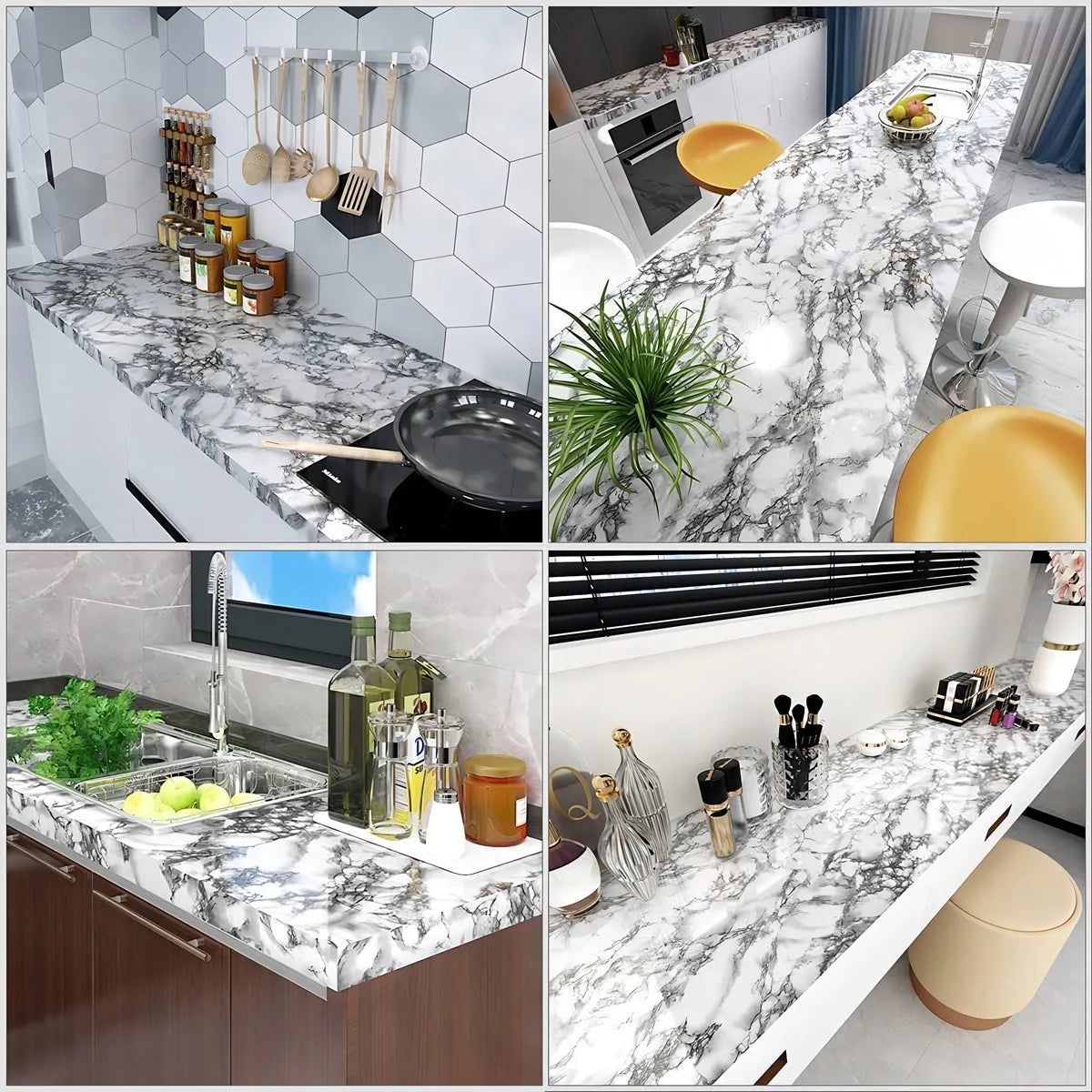 DecoVinilo™ Simil Marmol ┃ Adhesivo premium Ideal para mesadas o paredes