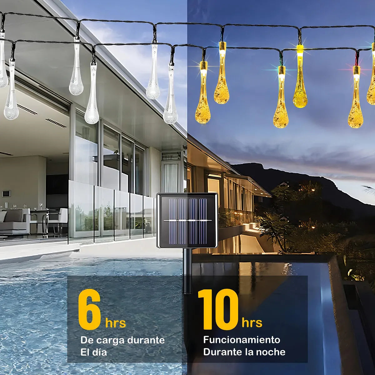 Guirnalda Solar 2x1 7 m · 30 Luces LED Cálidas Impermeables ✅