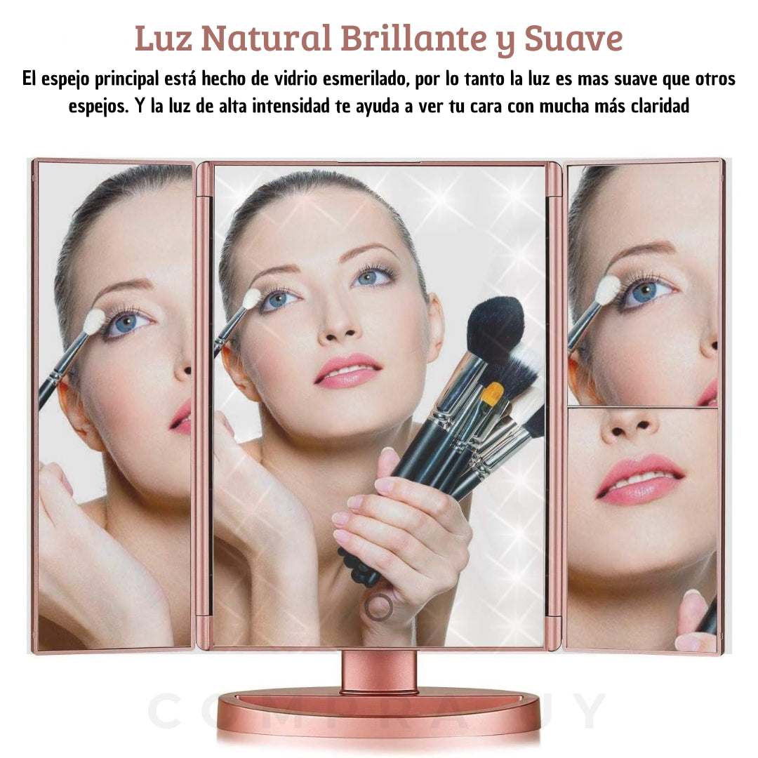 Espejo de Maquillaje Triple │Lumière™│ Lográ un maquillaje Profesional