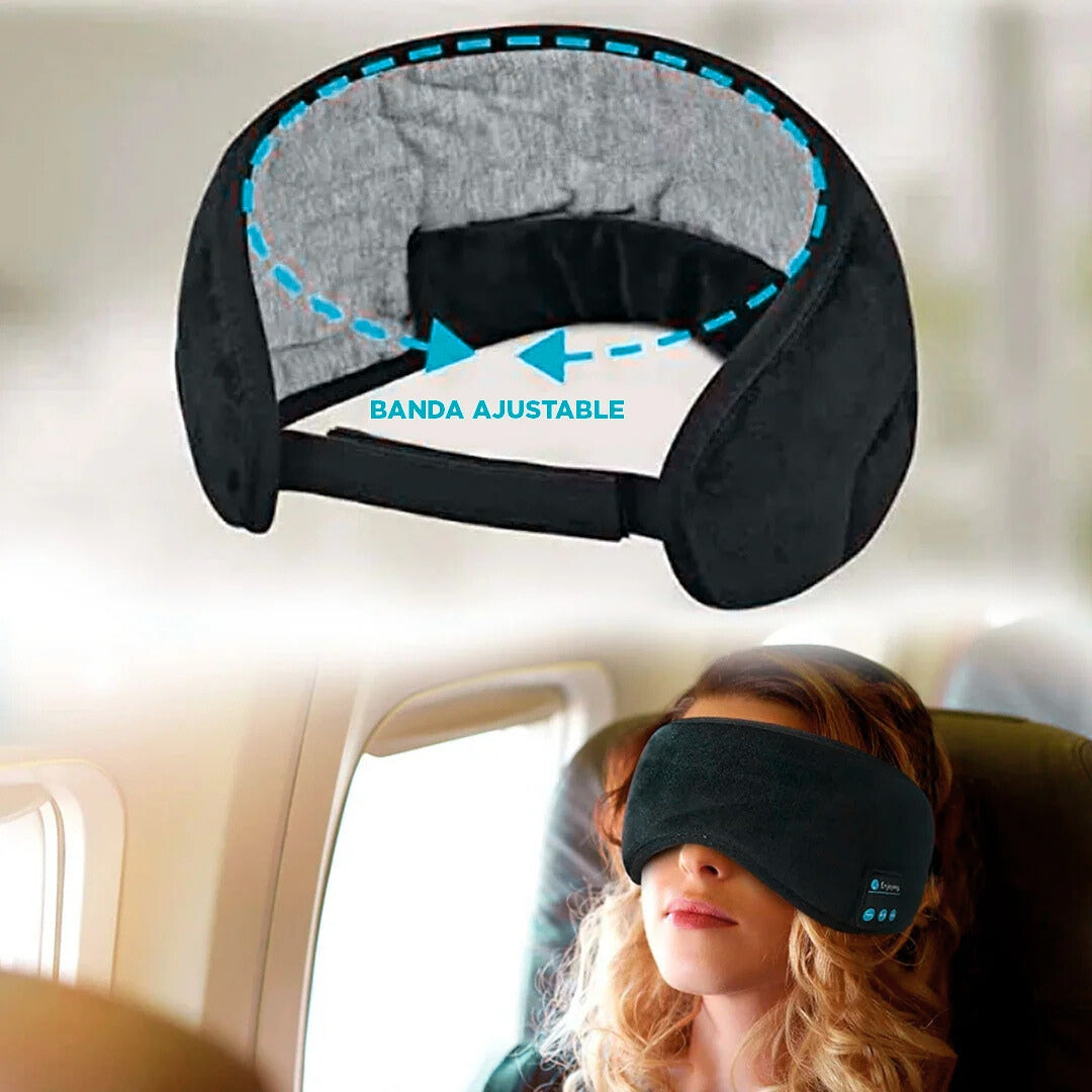 SleepBand™ | Antifaz para Dormir con Auriculares Bluetooth | Descanso Profundo y Música Relajante
