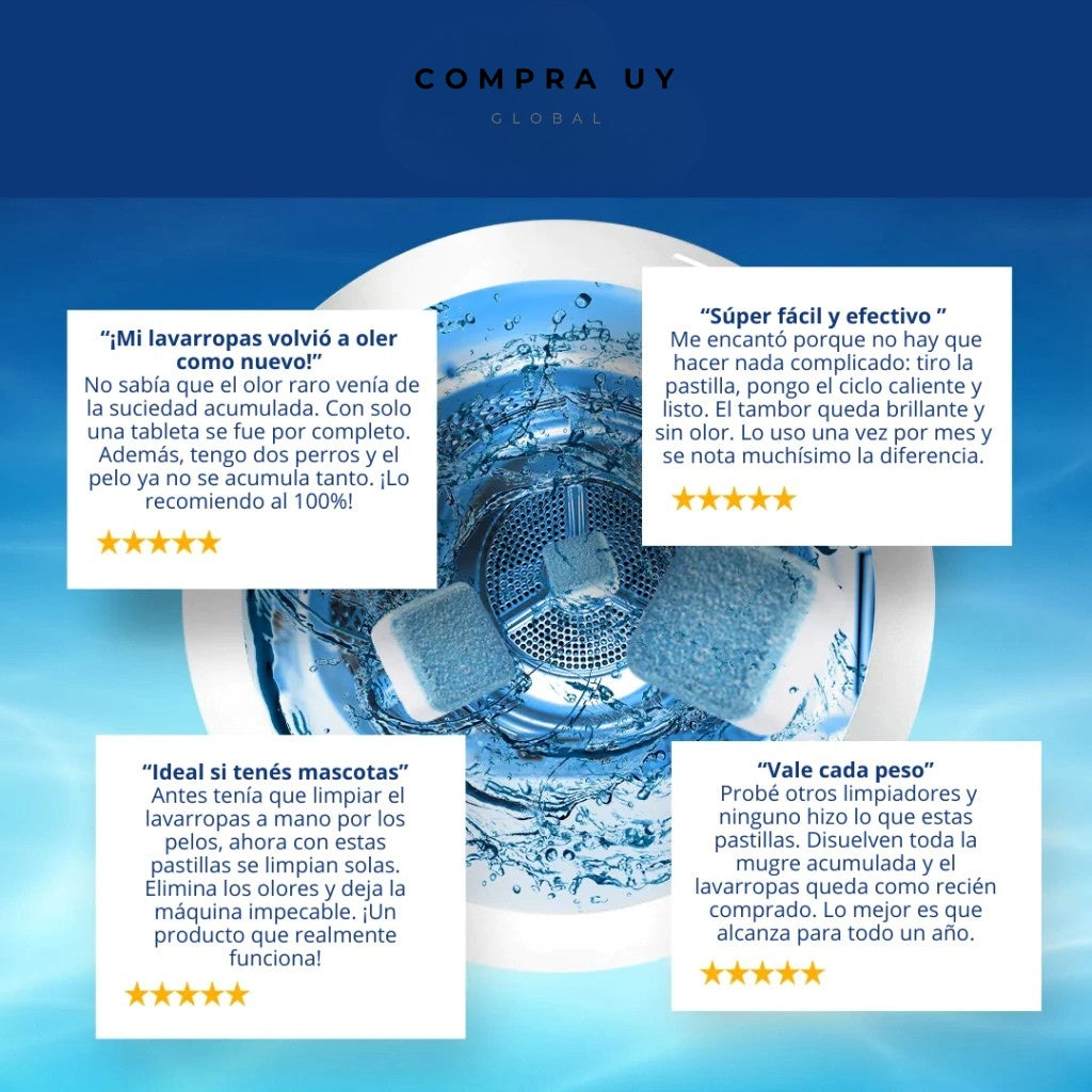 Kit de Limpieza Profunda para Lavarropas | Kit 12 Tabletas Antibacteriales - Arboleda™