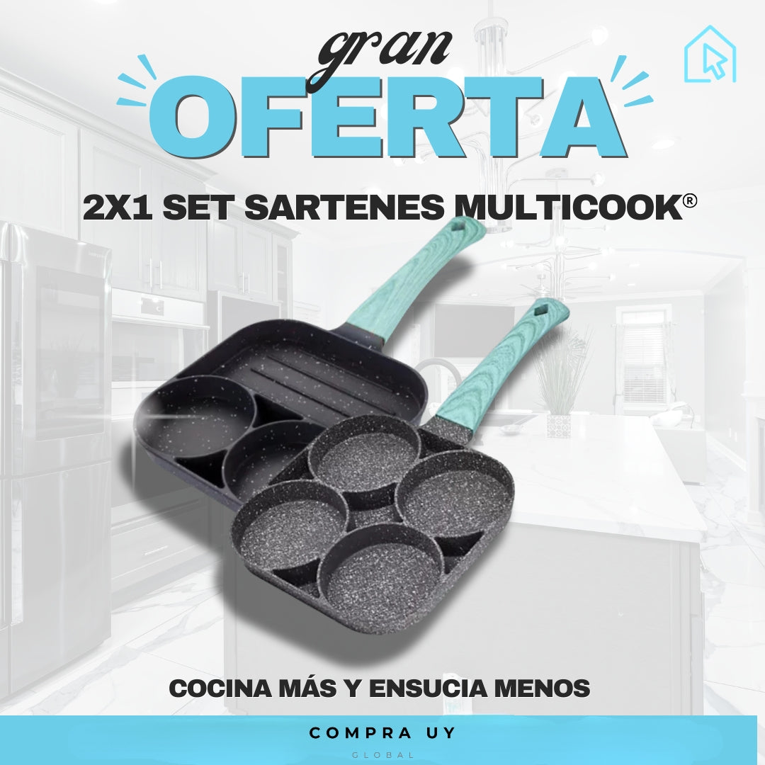 2x1 Set Sartenes MultiCook ™ | Cocina Más y Ensucia Menos