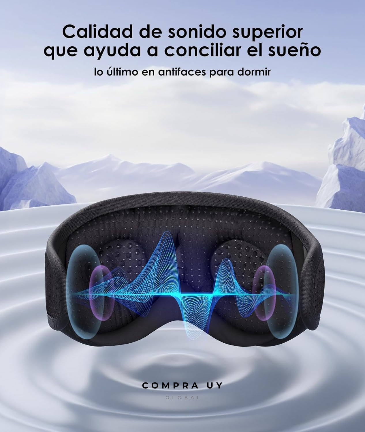 SleepBand™ | Antifaz para Dormir con Auriculares Bluetooth | Descanso Profundo y Música Relajante