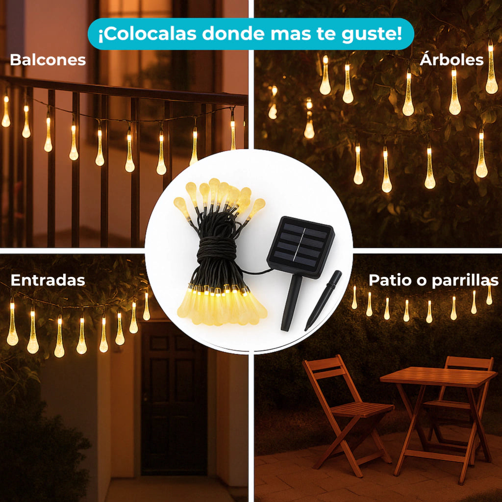 Guirnalda Solar 2x1 7 m · 30 Luces LED Cálidas Impermeables ✅