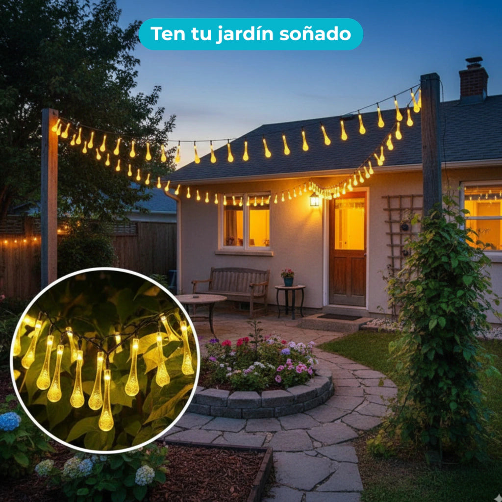Guirnalda Solar 2x1 7 m · 30 Luces LED Cálidas Impermeables ✅