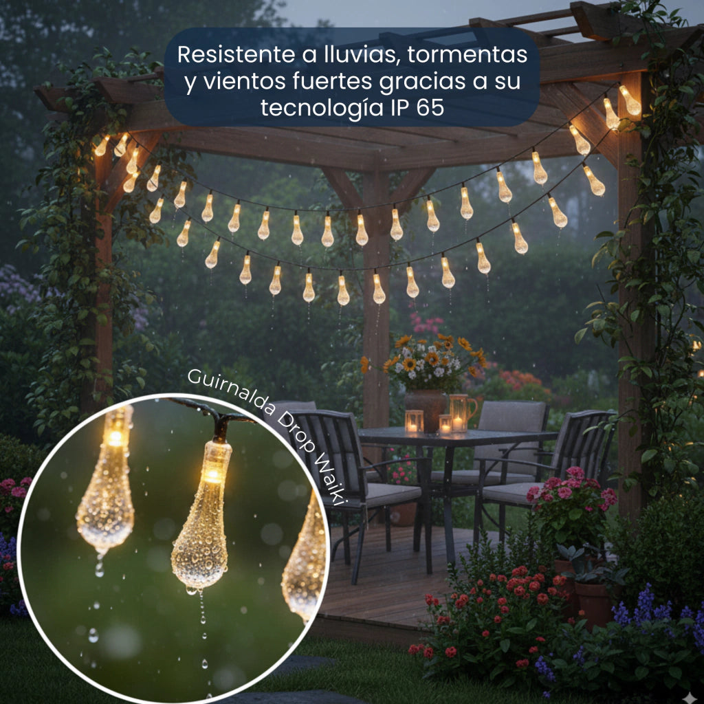 Guirnalda Solar 2x1 7 m · 30 Luces LED Cálidas Impermeables ✅