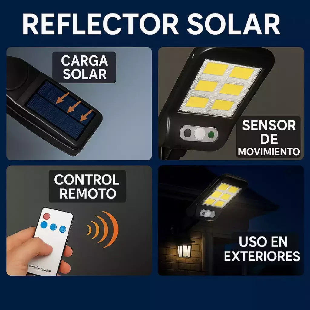 2X1 REFLECTOR SOLAR LED 1000W PARA EXTERIORES | SIN CABLES, SIN FACTURAS