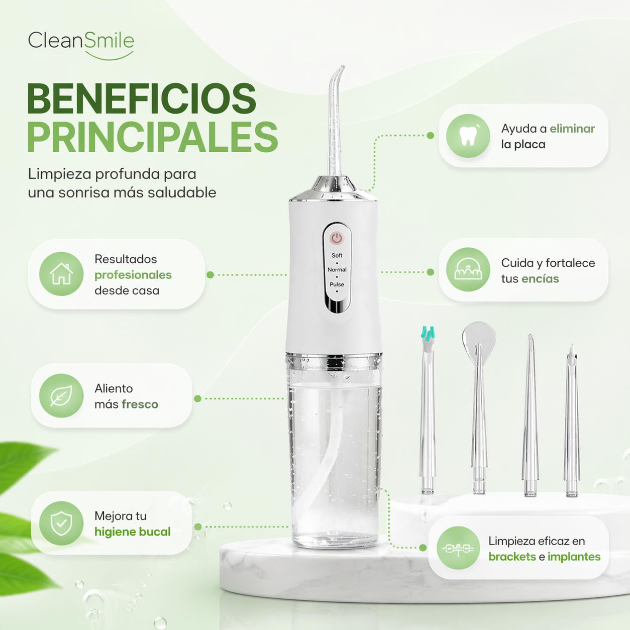 Irrigador Bucal Limpieza Profunda ┃CleanSmile™