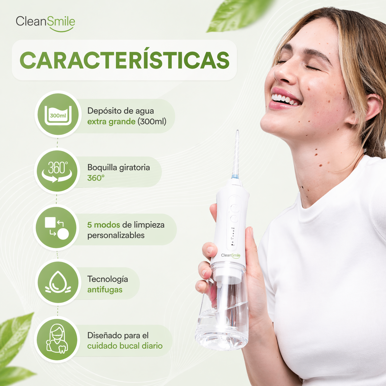 Irrigador Bucal Limpieza Profunda ┃CleanSmile™