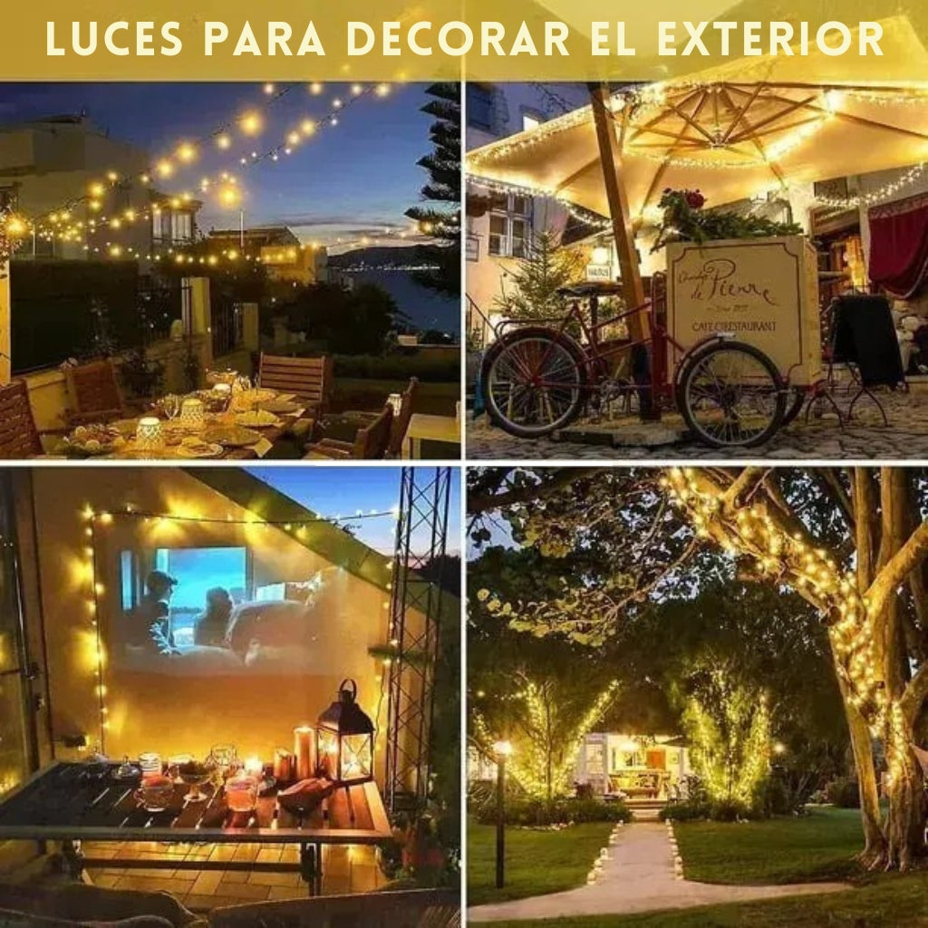 ¡OFERTA 2x1! Llevate 2 Guirnaldas Solares "Cielo Estrellado" (20 Metros Totales)