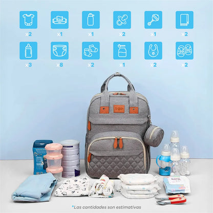 Mochila Maternal 3 en 1 Premium │ Cuna, Cambiador y Diseño Impermeable de Lujo