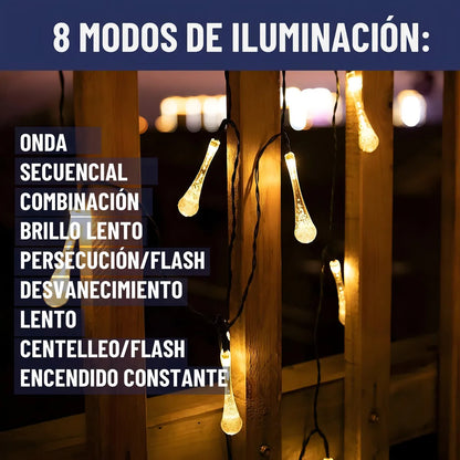 Guirnalda Solar 2x1 7 m · 30 Luces LED Cálidas Impermeables ✅