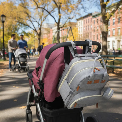 Mochila Maternal 3 en 1 Premium │ Cuna, Cambiador y Diseño Impermeable de Lujo