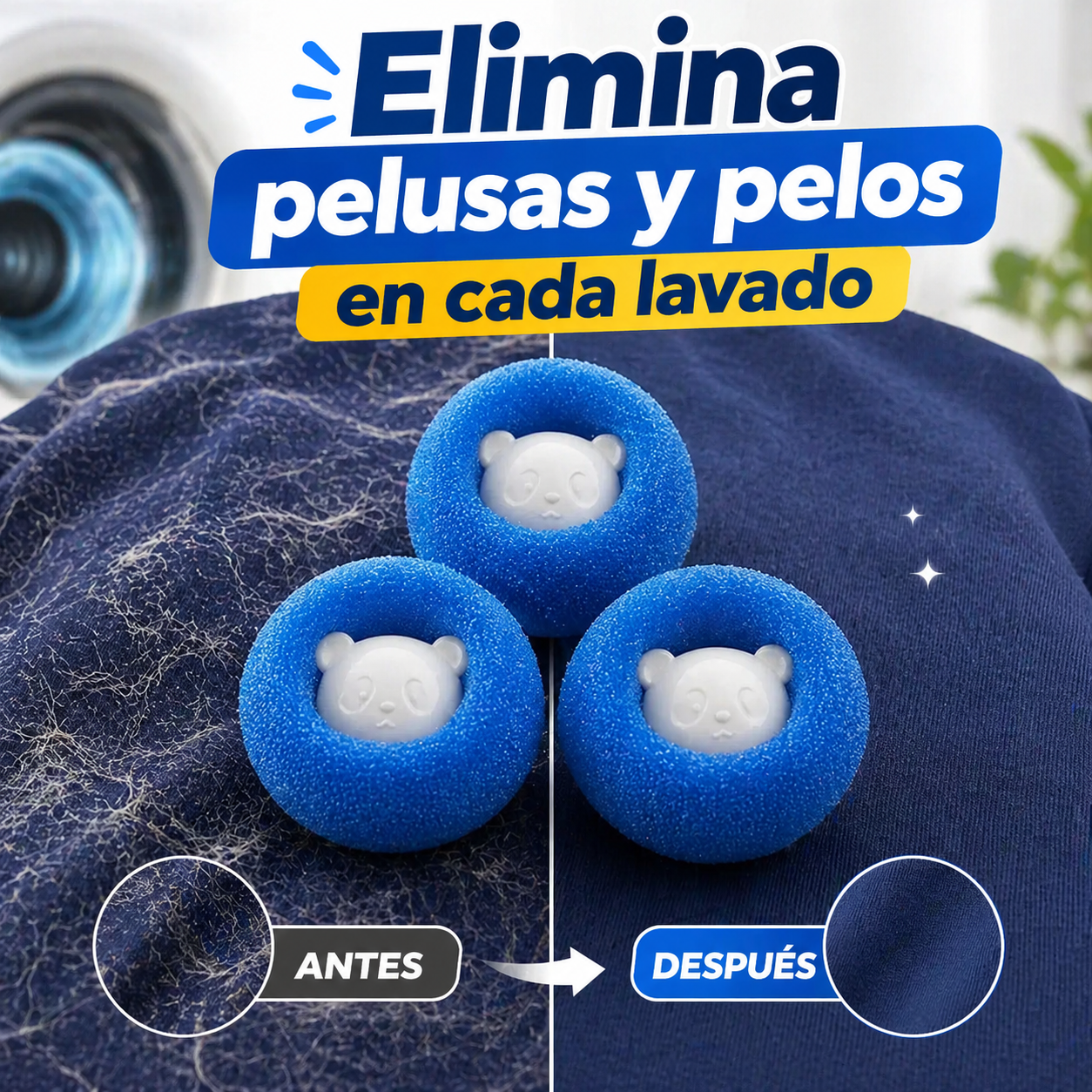 Pack x3 Pelotas Quita Pelusas para Lavarropas