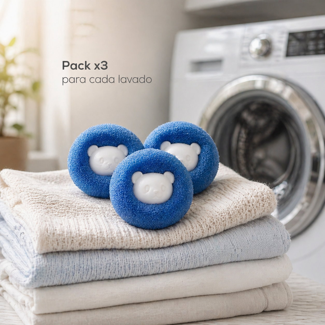 Pack x3 Pelotas Quita Pelusas para Lavarropas