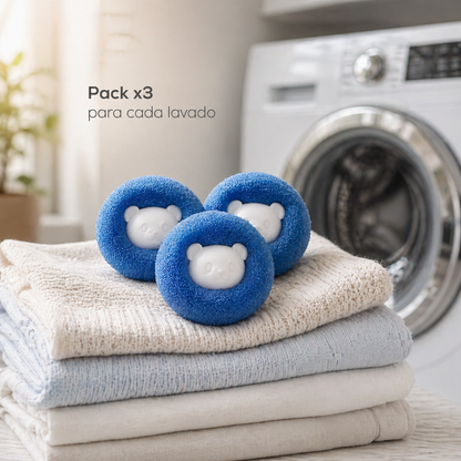 Pack x3 Pelotas Quita Pelusas para Lavarropas