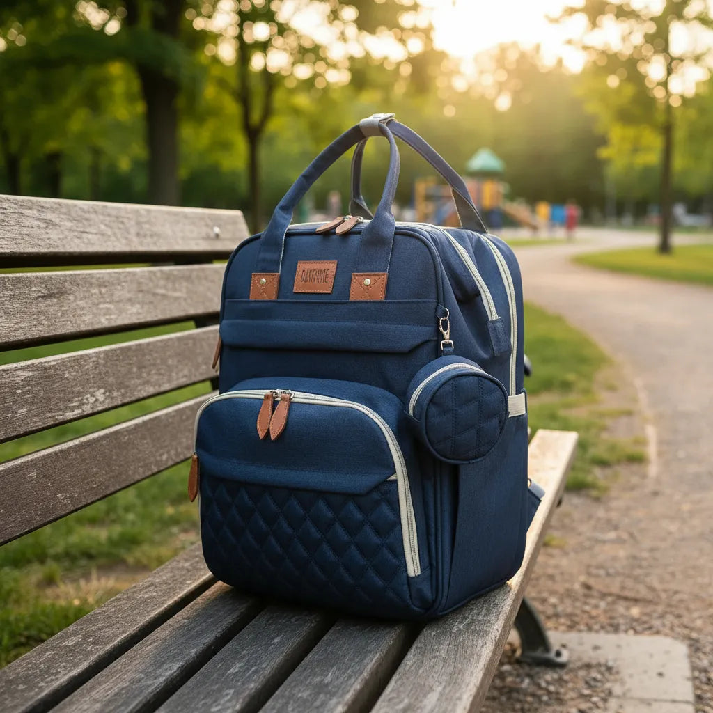 Mochila Maternal 3 en 1 Premium │ Cuna, Cambiador y Diseño Impermeable de Lujo
