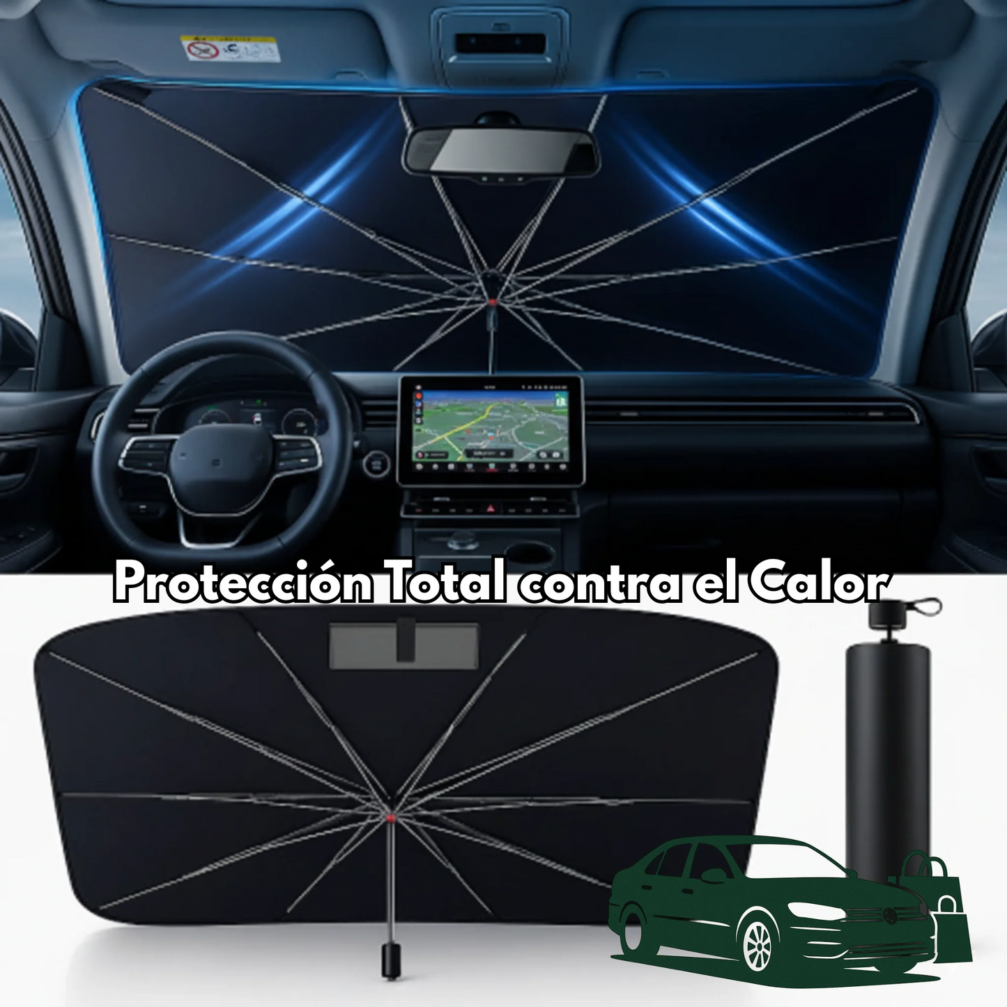LIQUIDACIÓN 2X1 | PARASOL PREMIUM PARA AUTO | PROTEGE TU VEHICULO DEL CALOR