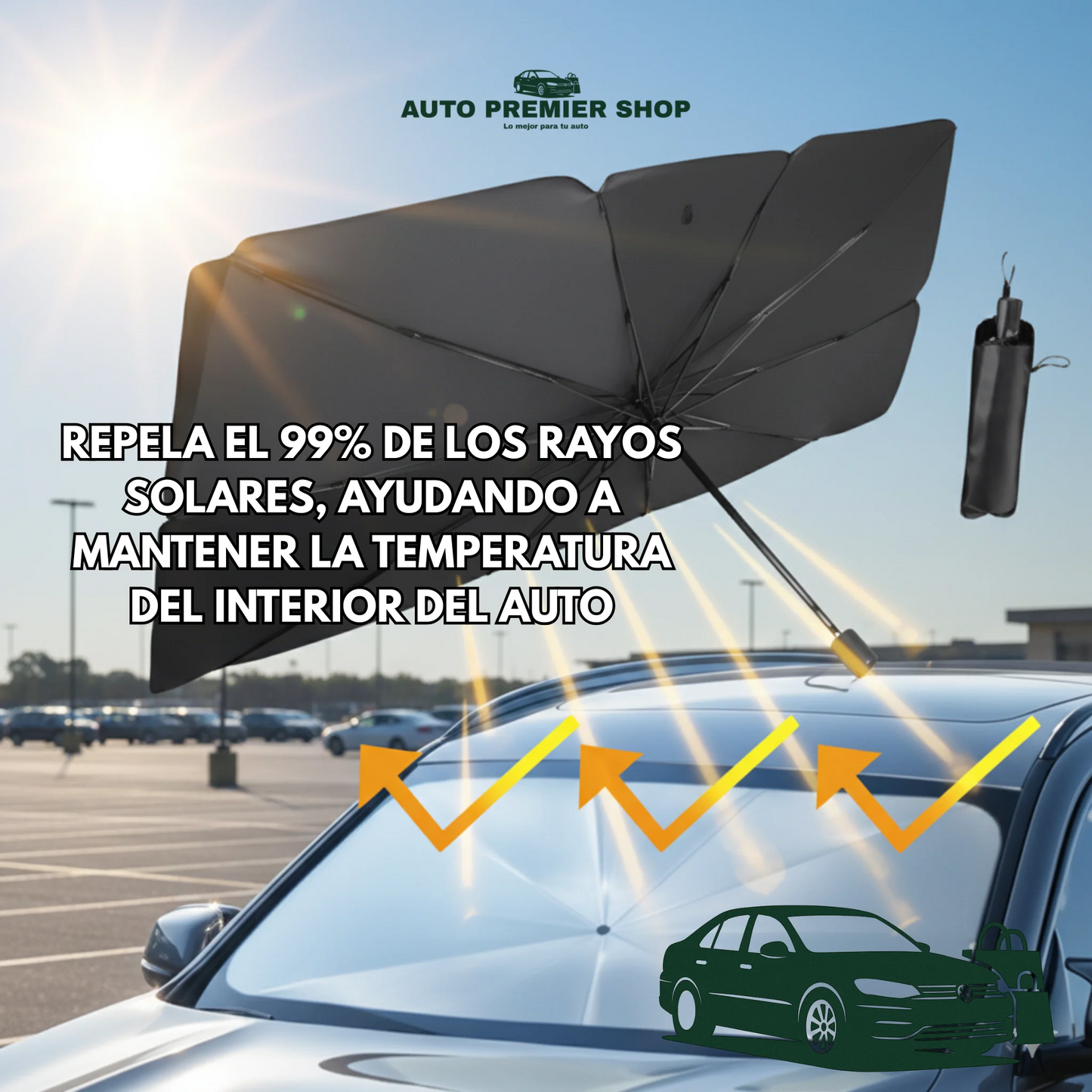 LIQUIDACIÓN 2X1 | PARASOL PREMIUM PARA AUTO | PROTEGE TU VEHICULO DEL CALOR