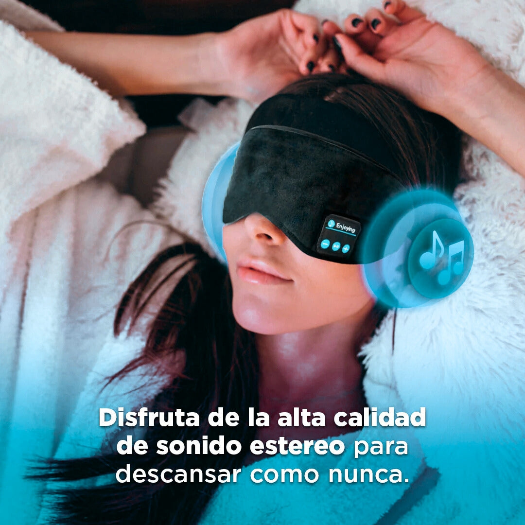 SleepBand™ | Antifaz para Dormir con Auriculares Bluetooth | Descanso Profundo y Música Relajante