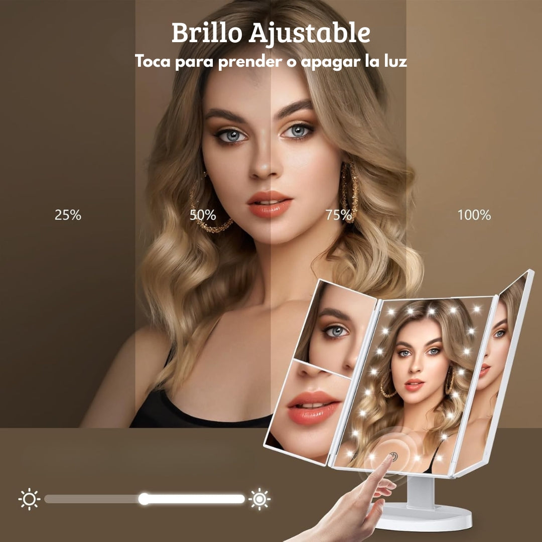 Espejo de Maquillaje Triple │Lumière™│ Lográ un maquillaje Profesional