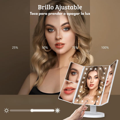 Espejo de Maquillaje Triple │Lumière™│ Lográ un maquillaje Profesional