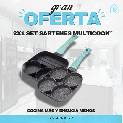 2x1 Set Sartenes MultiCook ™ | Cocina Más y Ensucia Menos