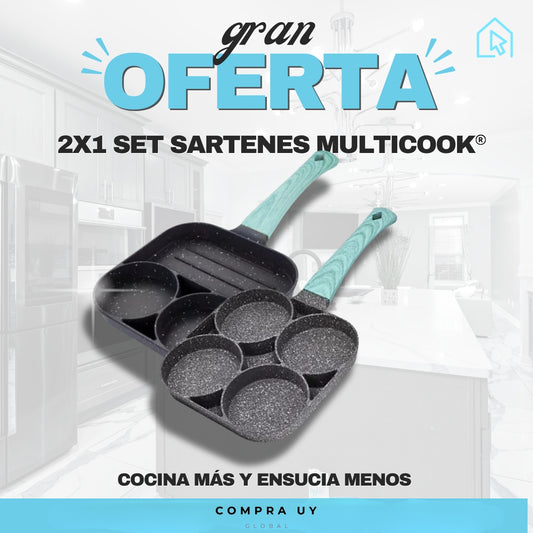 2x1 Set Sartenes MultiCook ™ | Cocina Más y Ensucia Menos