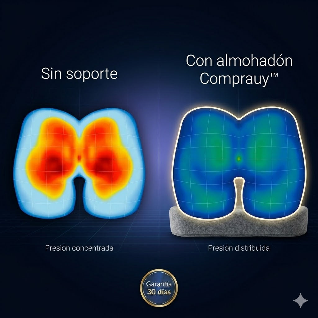 Almohadón Ortopédico Comprauy™ — Alivio del dolor de espalda y coxis desde el primer uso